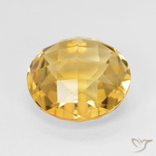 سيترين Medium Light Orange-Gold طبيعي، دائري، 4.40 قيراط، VVS