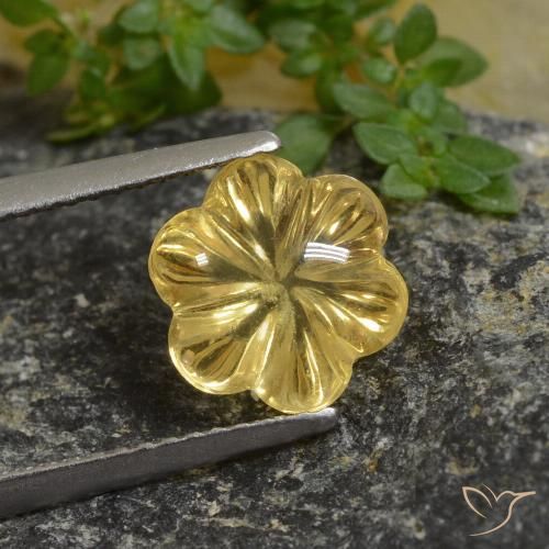 2.64ct طبيعي أصفر عسلى سيترين, قص وردة, شفاف