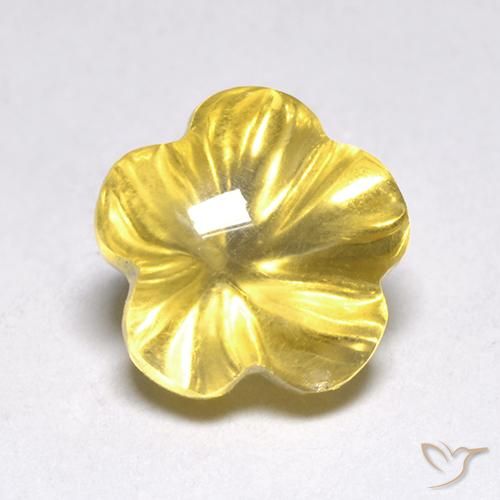 2.38ct طبيعي أصفر متوسط سيترين, قص وردة, شفاف