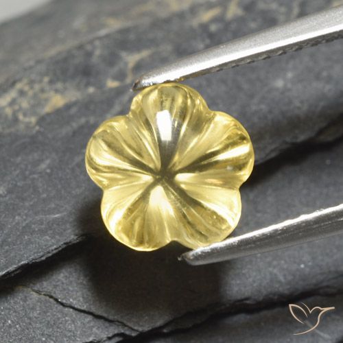 2.30ct طبيعي أصفر توسكانا سيترين, قص وردة, شفاف