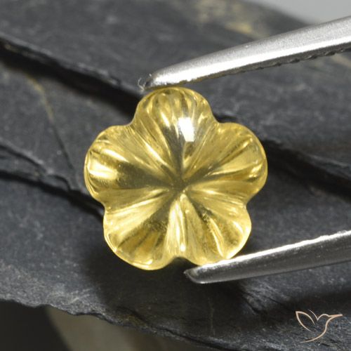 1.97ct طبيعي ذهبى فاتح سيترين, قص وردة, شفاف