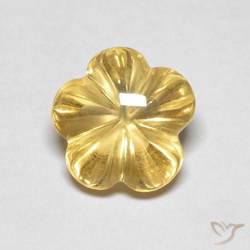 2.11ct طبيعي أصفر غامق سيترين, قص وردة, شفاف