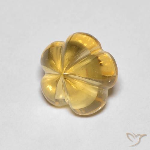 2.29ct طبيعي أصفر عسلى سيترين, قص وردة, شفاف