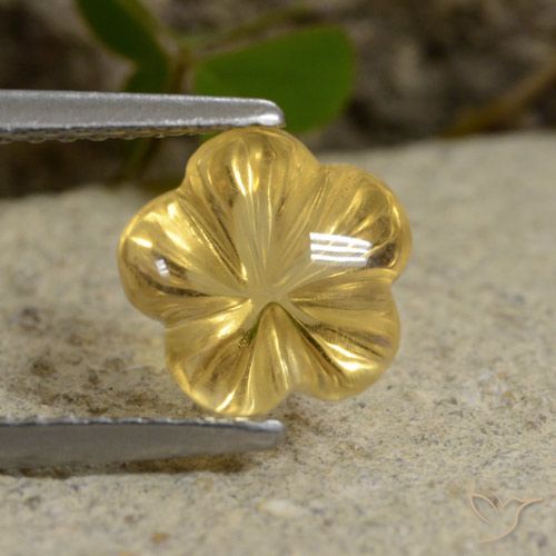 2.23ct طبيعي ذهبى فاتح سيترين, قص وردة, شفاف