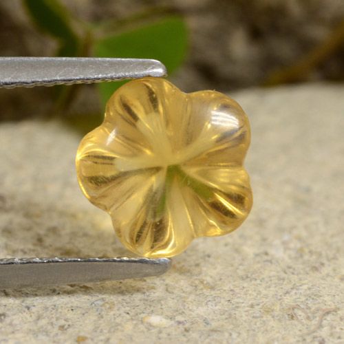 1.76ct طبيعي أصفر عسلى سيترين, قص وردة, شفاف