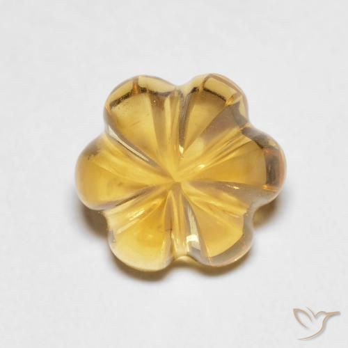 2.19ct طبيعي أصفر عسلى سيترين, قص وردة, شفاف