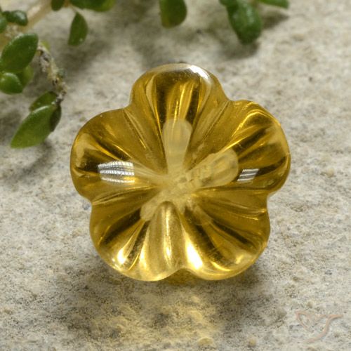 2.34ct طبيعي برتقالى-ذهبى سيترين, قص وردة, شفاف
