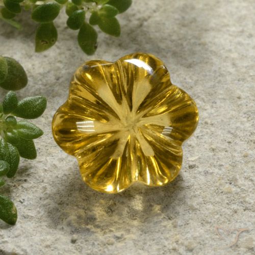 2.39ct طبيعي أصفر عسلى سيترين, قص وردة, شفاف