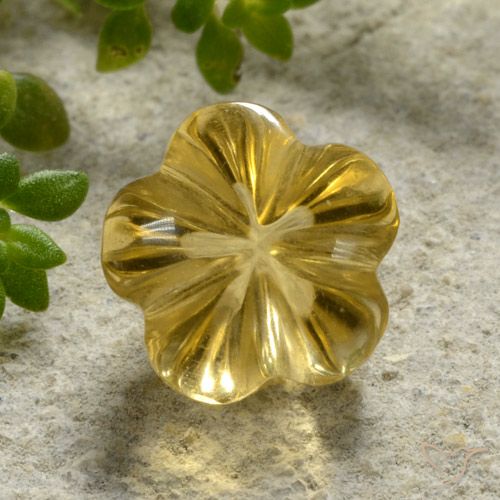 2.15ct طبيعي أصفر عسلى سيترين, قص وردة, شفاف