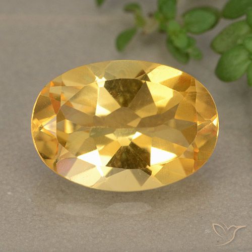 5.06ct طبيعي ذهبى-برتقالى فاتح-متوسط سيترين, بيضوي, VVS-VS