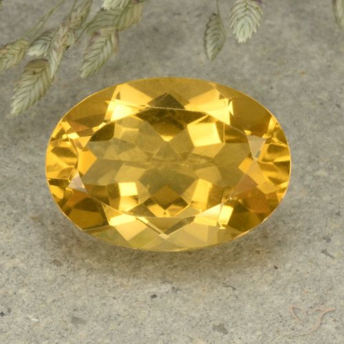 5.35ct طبيعي برتقالى ذهبى غامق سيترين, بيضوي, VVS-VS