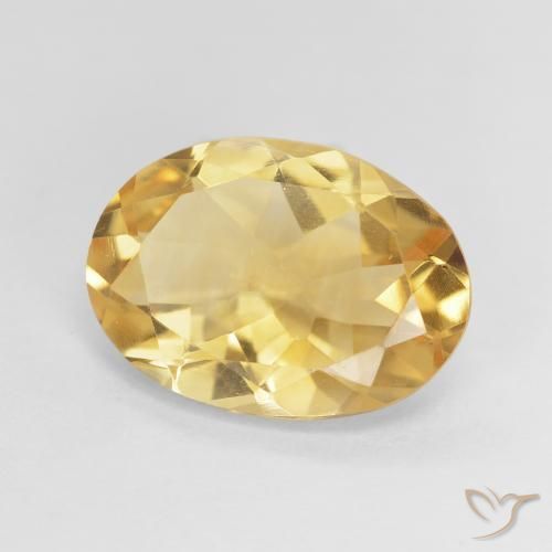 سيترين Medium Light-Golden طبيعي، بيضوي، 4.28 قيراط، VVS-VS
