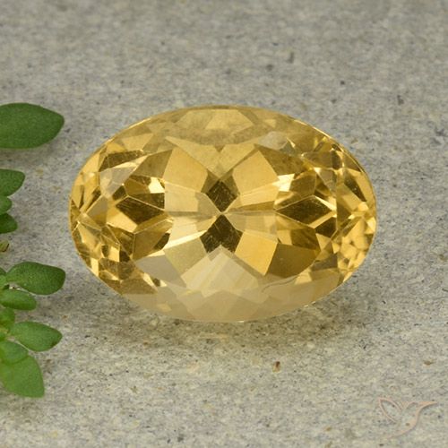 6.14ct طبيعي ذهبى متوسط سيترين, بيضوي, VVS-VS