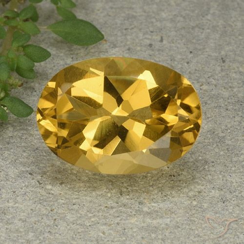 6.19ct طبيعي ذهبي سيترين, بيضوي, VVS