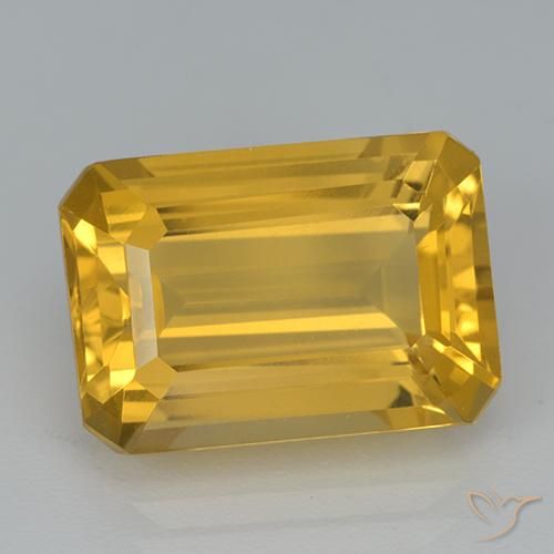 6.99ct طبيعي ذهبى متوسط سيترين, قص الزمرد, VVS