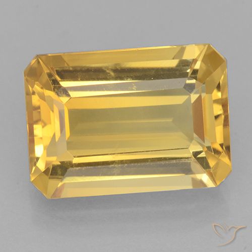 7.18ct طبيعي ذهبى متوسط سيترين, قص الزمرد, VVS