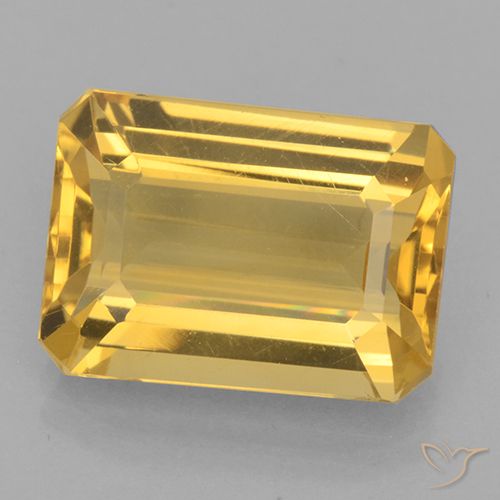 6.45ct طبيعي ذهبي سيترين, قص الزمرد, VVS