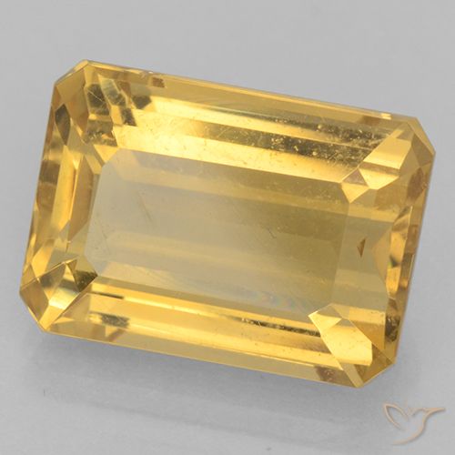 7.69ct طبيعي ذهبي سيترين, قص الزمرد, VVS-VS