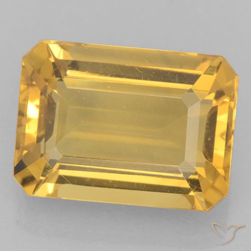 6.60ct طبيعي ذهبى متوسط سيترين, قص الزمرد, VVS