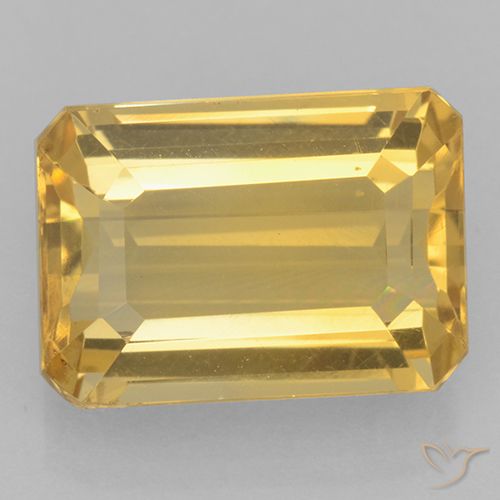 7.40ct طبيعي ذهبى لامع سيترين, قص الزمرد, VVS