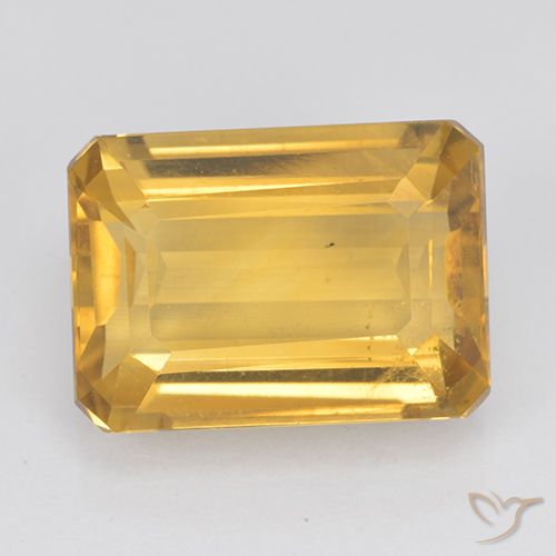 7.50ct طبيعي ذهبى لامع سيترين, قص الزمرد, VVS-VS