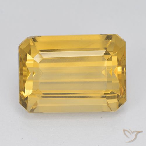 7.78ct طبيعي ذهبى متوسط سيترين, قص الزمرد, VVS