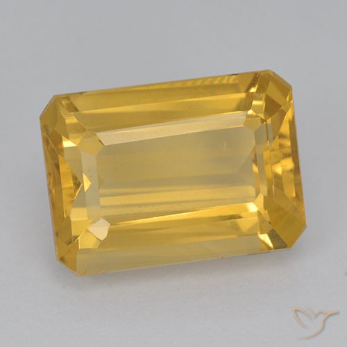 6.72ct طبيعي ذهبى متوسط سيترين, قص الزمرد, VVS-VS