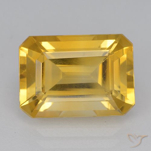 6.94ct طبيعي برتقالى ذهبة سيترين, قص الزمرد, VVS-VS