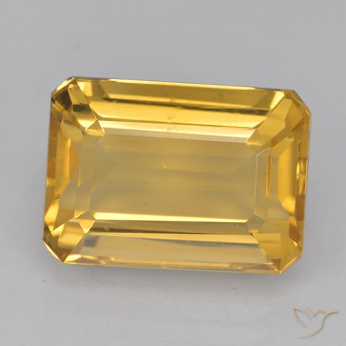 8.50ct طبيعي ذهبى متوسط سيترين, قص الزمرد, VVS-VS