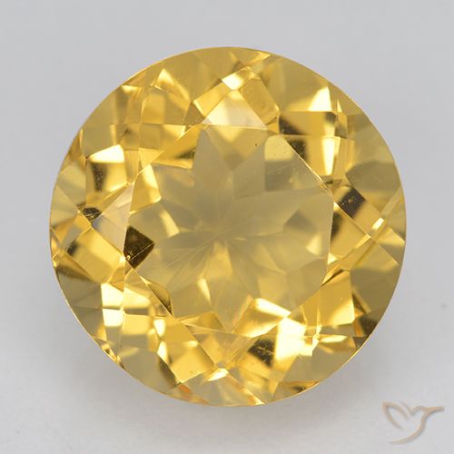 5.78ct طبيعي ذهبى متوسط سيترين, دائري, VVS