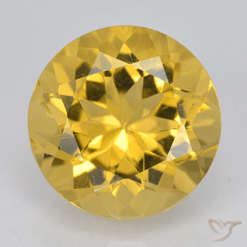 5.59ct طبيعي ذهبى متوسط سيترين, دائري, VVS