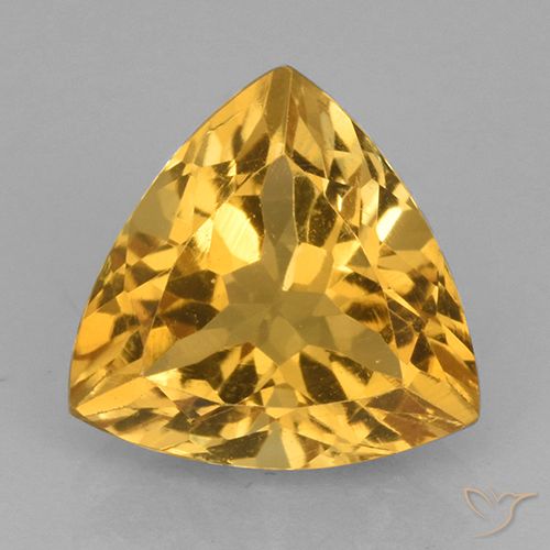 2.18ct طبيعي برتقالى ذهبى غامق سيترين, مثلثى, VVS