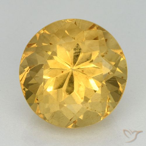 6.95ct طبيعي ذهبى متوسط سيترين, دائري, VVS-VS