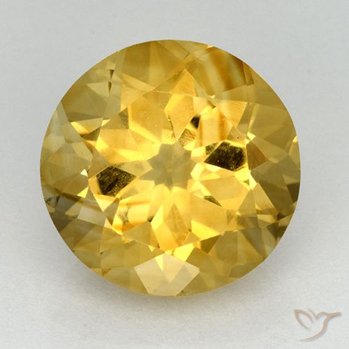 5.65ct طبيعي ذهبي سيترين, دائري, VVS