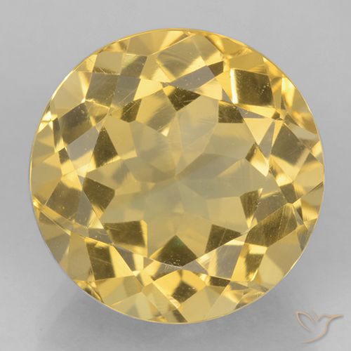 5.98ct طبيعي ذهبى متوسط سيترين, دائري, VVS