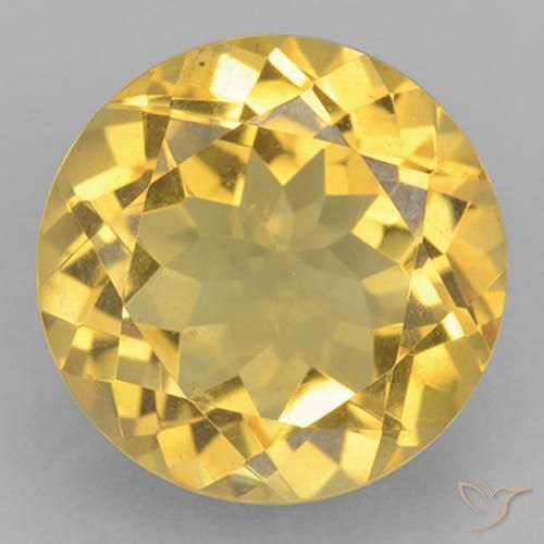 5.88ct طبيعي أصفر-ذهبى فاتح سيترين, دائري, VVS