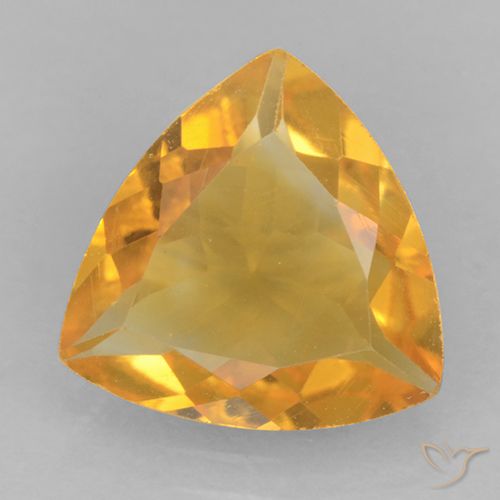 1.58ct طبيعي ذهبى-برتقالى سيترين, مثلثى, VVS