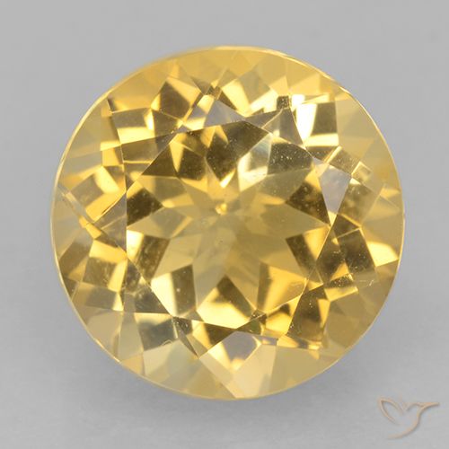 5.99ct طبيعي ذهبى لامع سيترين, دائري, VVS