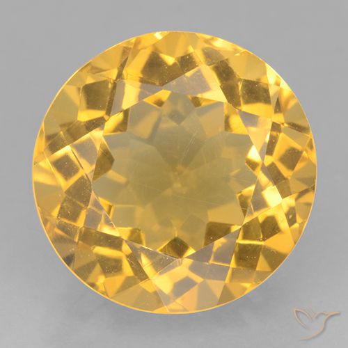 6.25ct طبيعي ذهبى متوسط سيترين, دائري, VVS