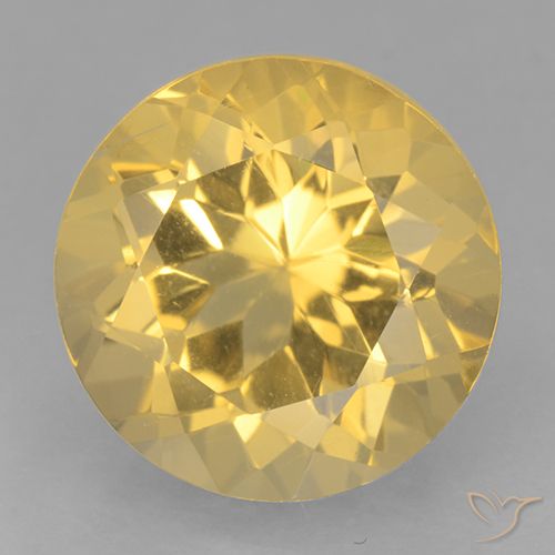 6.07ct طبيعي ذهبى متوسط سيترين, دائري, VVS