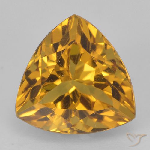 2.33ct طبيعي برتقالى ذهبى غامق سيترين, مثلثى, VVS