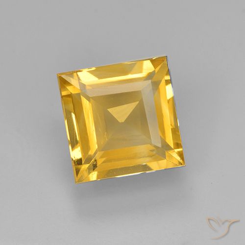 2.26ct طبيعي ذهبى متوسط سيترين, مربع, VVS