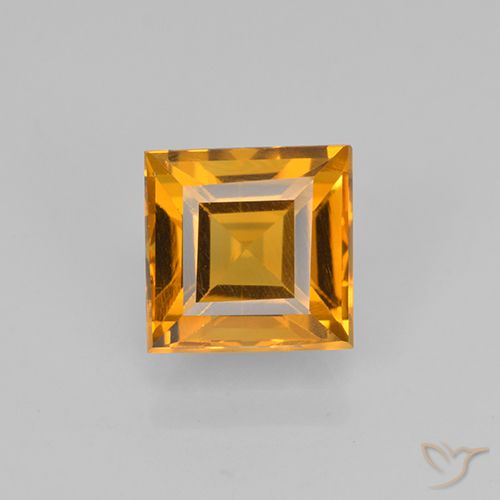 1.97ct طبيعي برتقالى داكن سيترين, مربع, VVS-VS