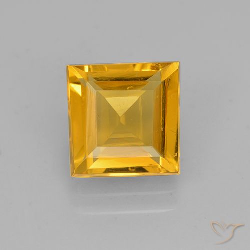 1.87ct طبيعي ذهبى داكن سيترين, مربع, VVS