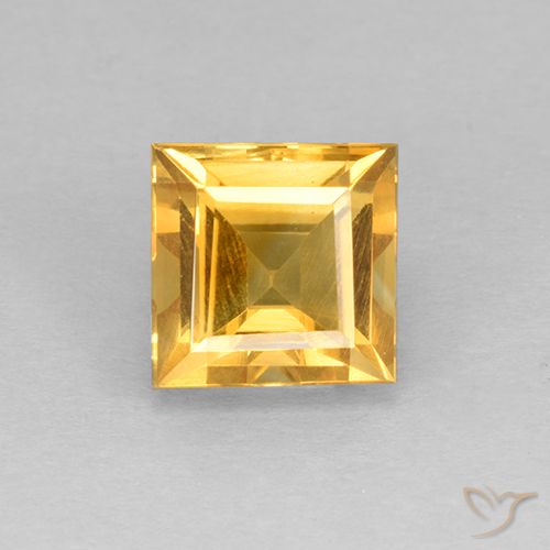 2.15ct طبيعي ذهبى لامع سيترين, مربع, VVS-VS