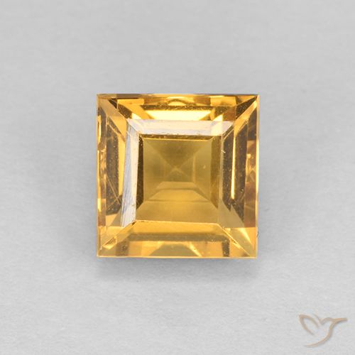 2.17ct طبيعي برتقالى ذهبى غامق سيترين, مربع, VVS-VS