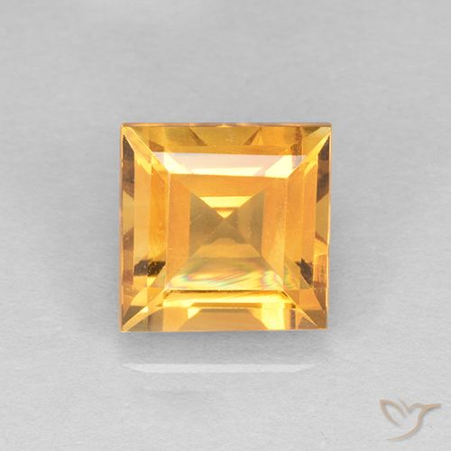 2.31ct طبيعي ذهبى-برتقالى سيترين, مربع, VVS-VS