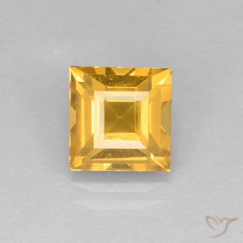 1.98ct طبيعي ذهبى متوسط سيترين, مربع, VVS
