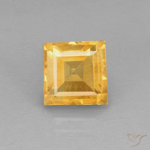 2.27ct طبيعي ذهبى لامع سيترين, مربع, VVS-VS