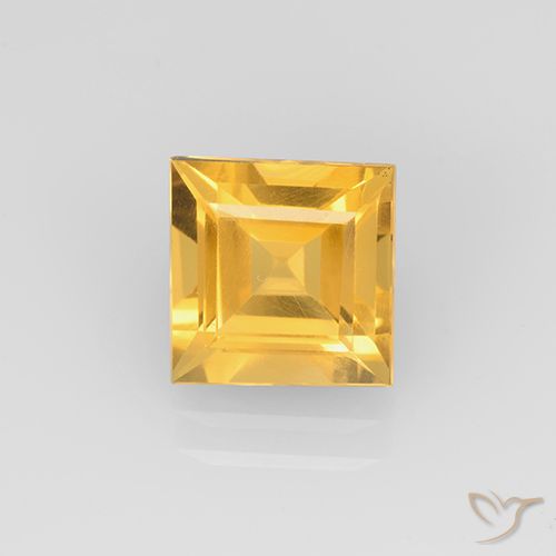 2.04ct طبيعي ذهبى لامع سيترين, مربع, VVS-VS